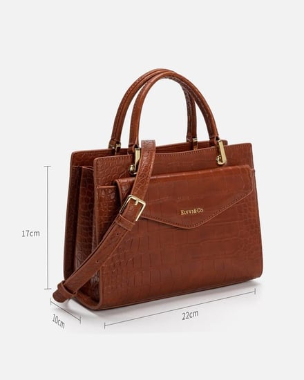 شنطة نسائية الفي اند كو من الجلد بلون بني