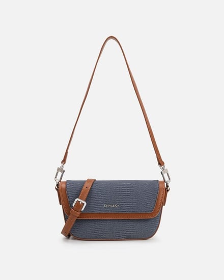 شنطة نسائية الفي اند كو باللون الأزرق والبني