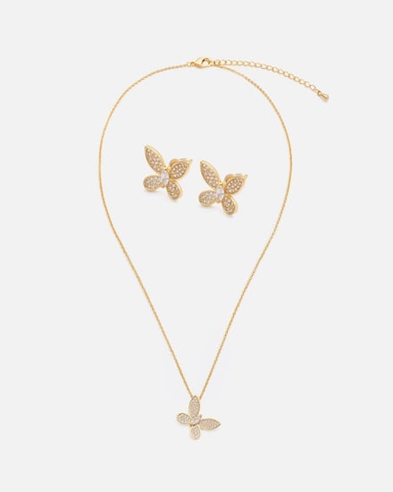  طقم نسائي بتصميم أنيق بلون ذهبي