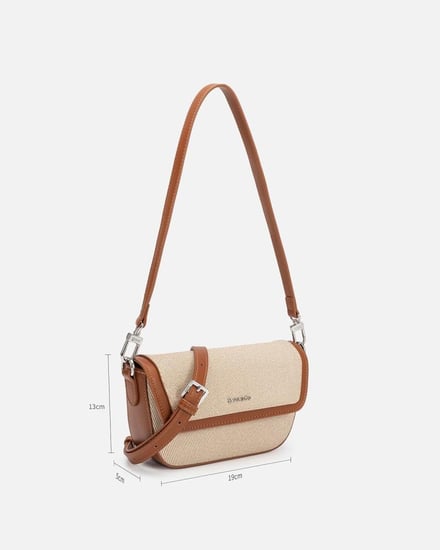 شنطة نسائية الفي اند كو باللون البيج والبني