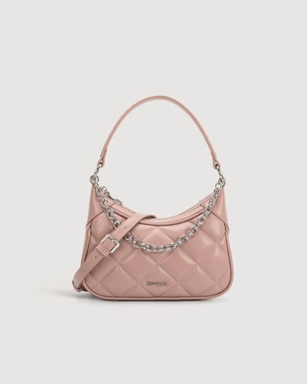 شنطة نسائية الفي اند كو من الجلد بلون وردي