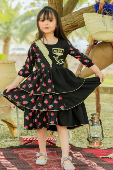 فستان شالكي اسود