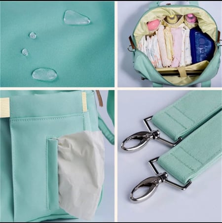 حقيبة مستلزمات اطفال موديل سمك اخضر