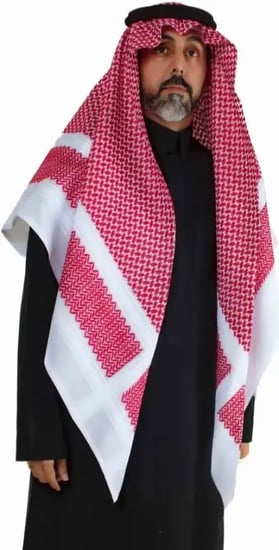 شماغ بروجيه خطوط بيضاء – شماغ رجالي رسمي أنيق وثابت