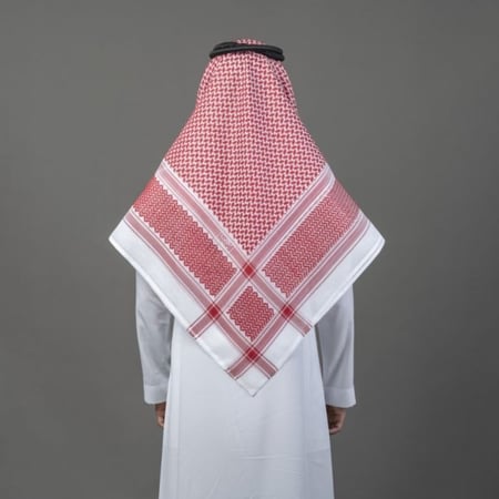 شماغ البسام بيسك أحمر غامق