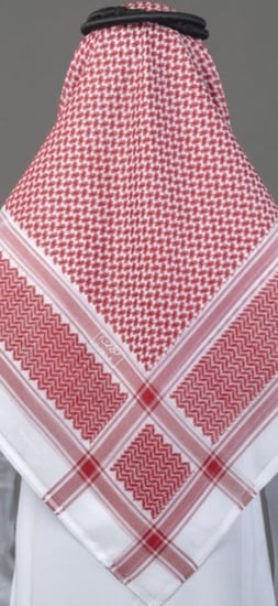 شماغ البسام بيسك أحمر غامق