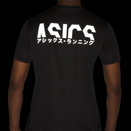 أسيكس كاتاكانا تيشيرت جري الرجال - أسود - 2011A813-001