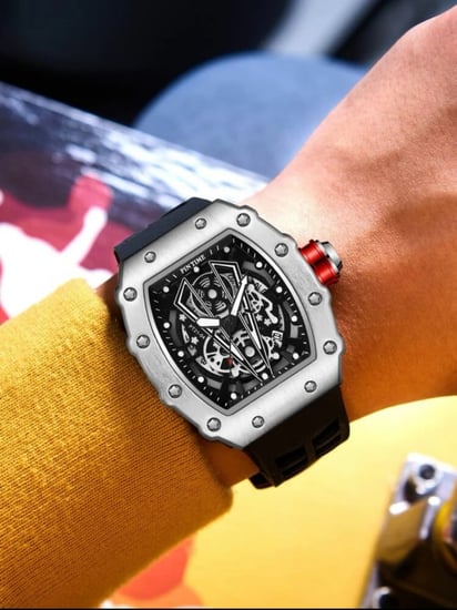 عرض ساعة رجالي ديناميكية ماركة كوارتز سوار سليكون ضد الماء