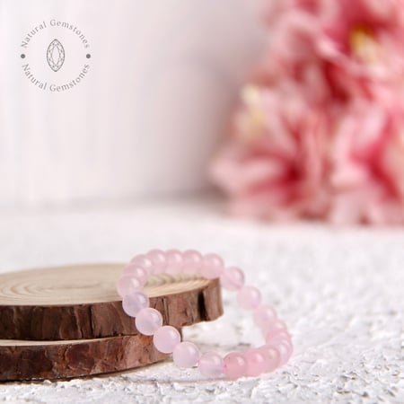 اسوارة حجر الروز كوارتز الوردي