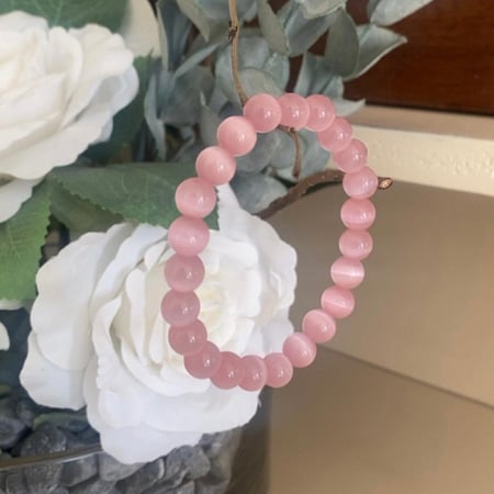 اسوارة حجر عين القط الوردي