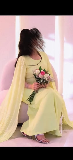 فستان سهرة ليموني