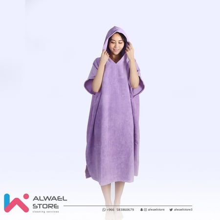 روب استحمام بغطاء رأس مايكروفايبر متعددة الألوان