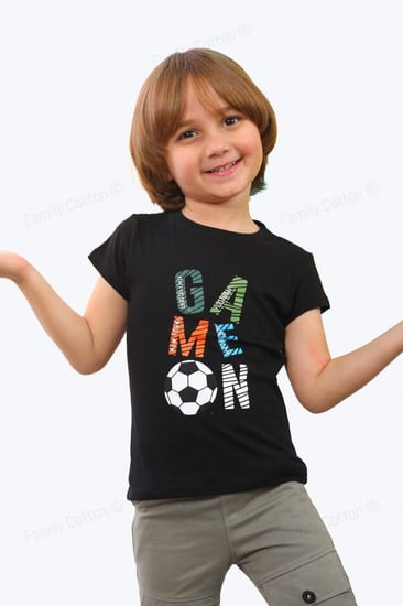 تيشيرت ولادي قطني مطبع  لعبة البسة قطنية من ملبوسات قطن العائلة