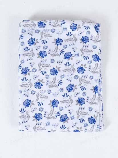 شورت نسائي أبيض مطبع ازرق