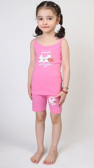 طقم بناتي مطبع - طقم قطن بناتي   ملبوسات قطن العائلة البسة قطنية