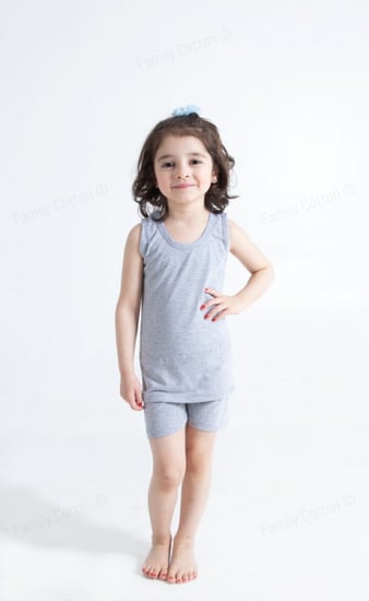 طقم بناتي قطن عريض ملون   ملبوسات قطن العائلة البسة قطنية