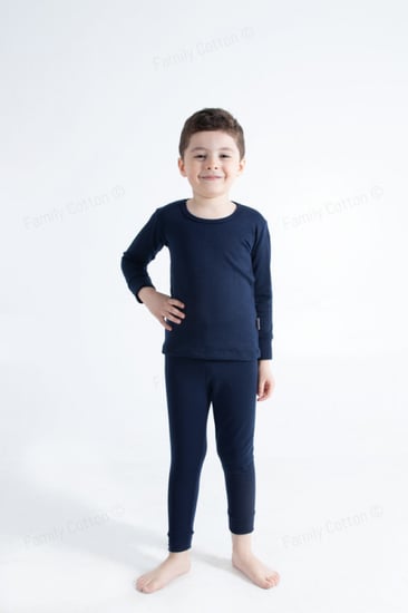 طقم بيجامة شتوية دفاية حراري - بجامة حرارية   ملبوسات قطن العائلة