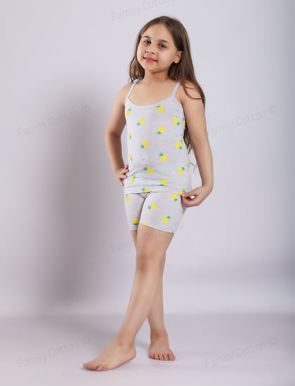 طقم بناتي قطني تصميم FRUIT