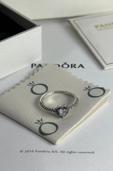 خاتم قلب فضي شامل الملحقات