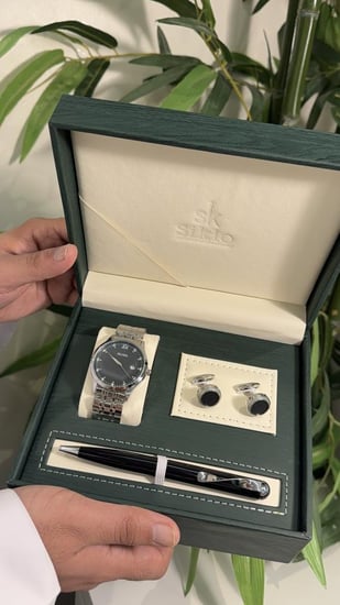 طقم مكس فضي واسود