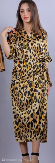 فستان حرير لف