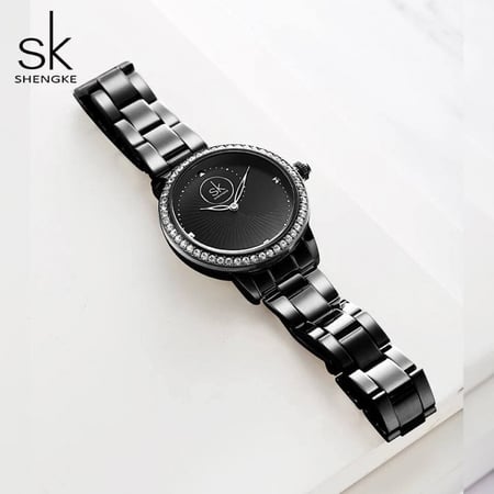 ساعة نسائية - اسود SHENGKE