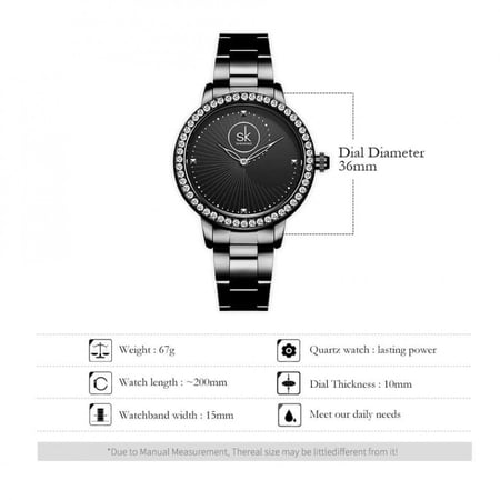 ساعة نسائية - اسود SHENGKE