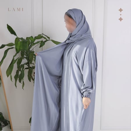 شرشف صلاة قطن بيور رمادي غامق