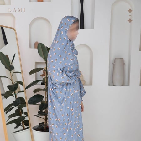 شرشف صلاة مشجر رمادي