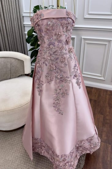 فستان سهرة - زهري مطرز ورود