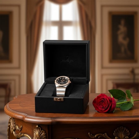 ساعة نسائية  فاخرة فضي مطعم بالكريستالات ستايل  أنيق جذاب  موديل  302