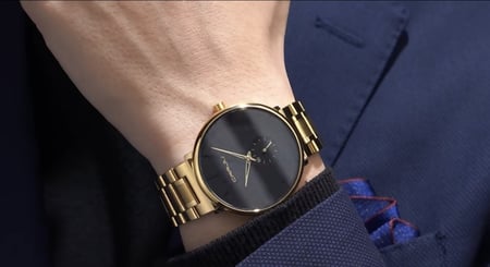 ساعة رجالية لون ذهبي فخمة ماركة CRRJU موديل 2150S