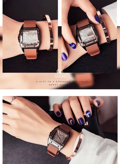 ساعة نسائية راقية ماركة GUOU موديل 8154