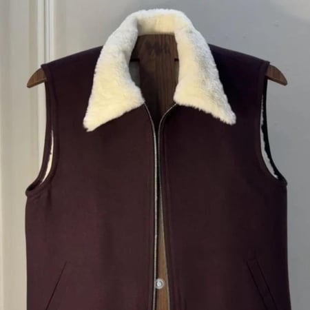 سديري شتوي قلاب فرو لون عنابي