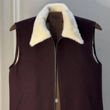 سديري شتوي قلاب فرو لون عنابي