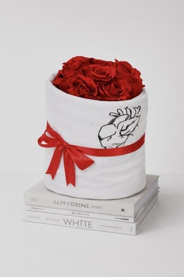 هودي مع باقة ورد احمر