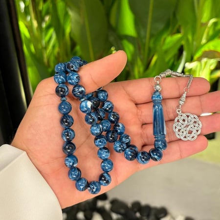 سبحة بكلايت ازرق مخلوط