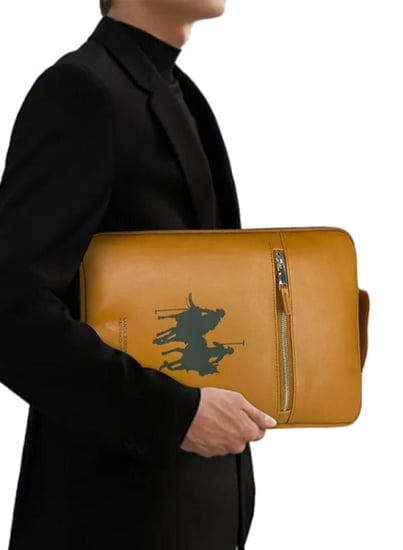 شنطة بولو لابتوب متعددة الخصائص بني