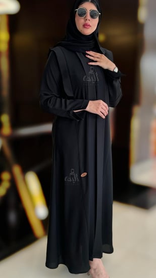 عباية بكسرات-عبايات أسود-تليده