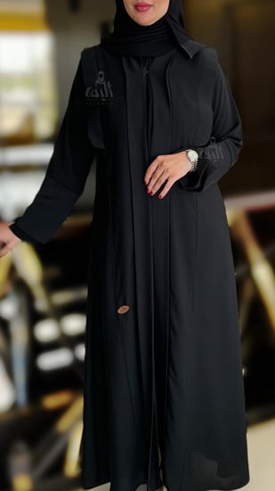 عباية بكسرات-عبايات أسود-تليده