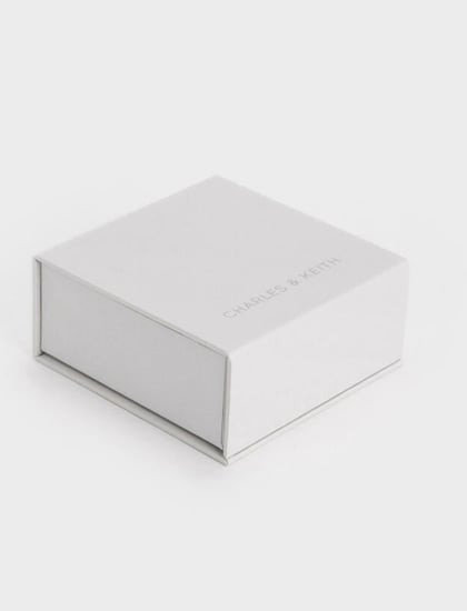 Crochet Bow Beaded Charm - Sea Salt Blue