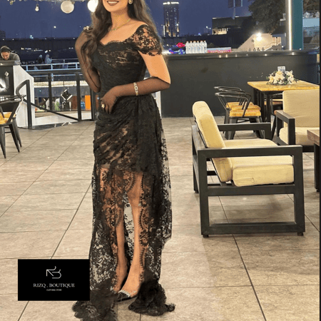 Evening dress دانتيل اسود