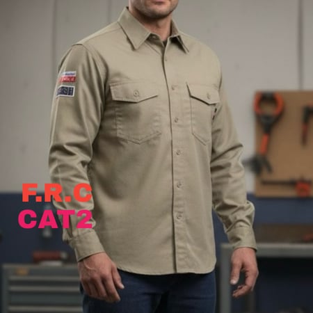ملابس عمل تيشرت لون بيج CAT 2 F.R.C 2041 Beige
