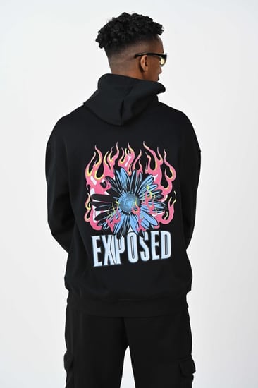 هودي اوفر سايز اسود بلوقو بتر فلاي