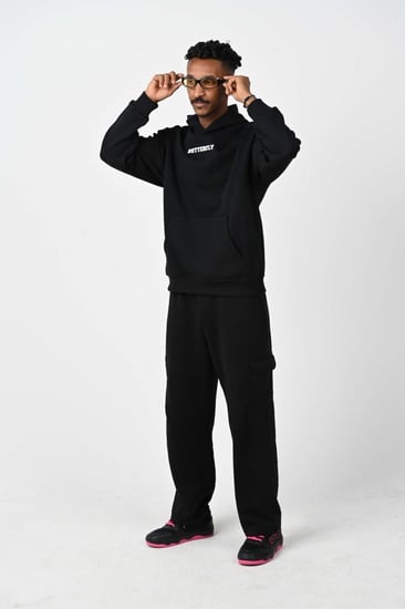 هودي اوفر سايز اسود بلوقو بتر فلاي