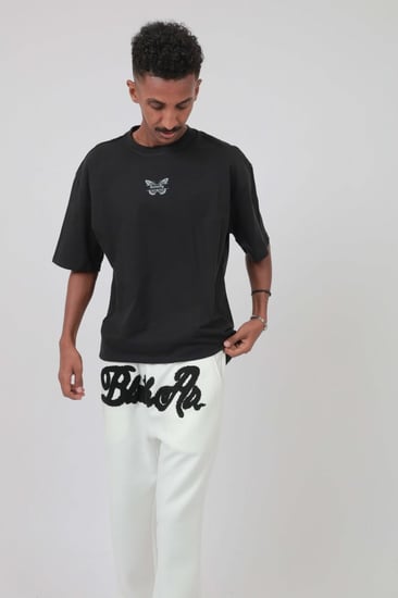 تيشرت اوفر سايز اسود  ساده S-147