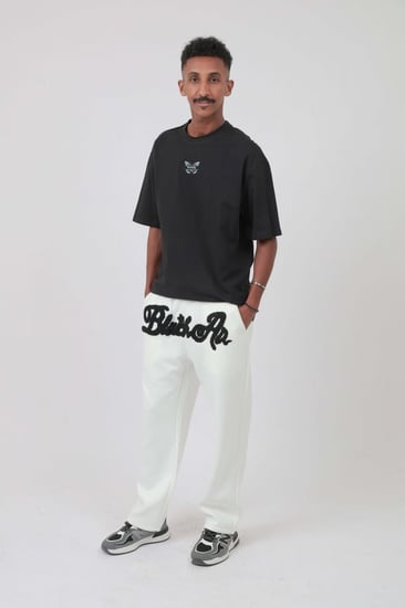 تيشرت اوفر سايز اسود  ساده S-147