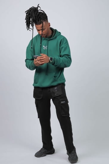 هودي اوفر سايز ساده بطبعة بتر فلاي