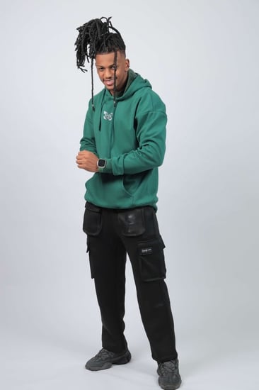 هودي اوفر سايز ساده بطبعة بتر فلاي