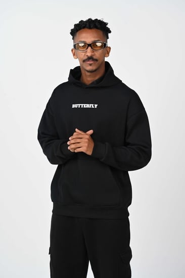 هودي اوفر سايز اسود بلوقو بتر فلاي